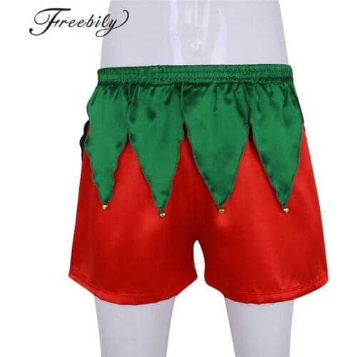 Mens Underwear Soft Satin Santa Claus Christmas Costume Boxer Shorts Cosplay Panties Sexy Men Halloween Costumes boxer homme