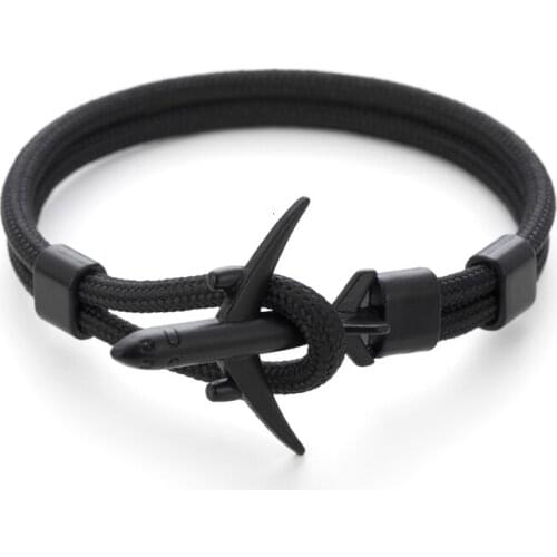 Man Bracelet Boeing Airplane Anchor Bangle Men Nylon Rope Chain Charm Bracelets for Women Survival Aviation Style Sport Bracelet