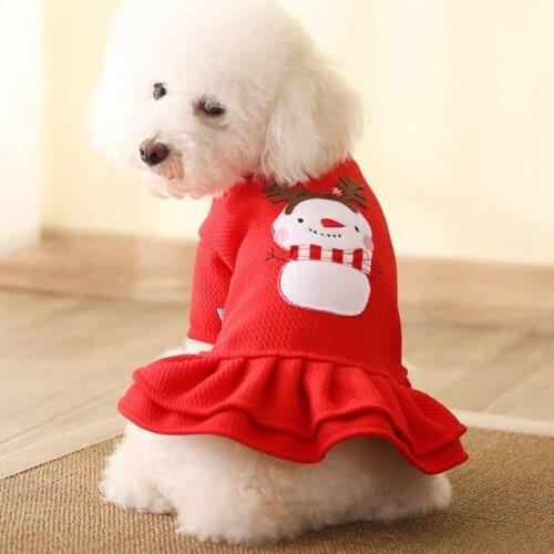 Pet Warm Clothes Dog Girl Costume Princess Dress 2-legged Cute Apparel Christmas Outfit
