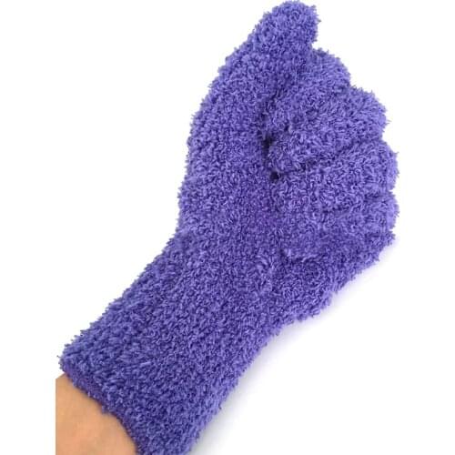 Car Care Wash Cleaner Gloves Auto Detailing Dust Removal Gloves Coral Velvet Knitted Super Soft Microfiber Cleaning Gloves Brush