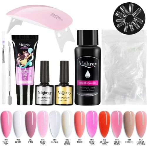 Poly Nail Gel Kit UV Led Lamp Gel 15ml Quick Building UV Nail Polish Gel Extensions Acrylic Gel Nail Tool Art Set