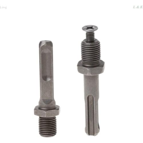 12mm Thread Dia SDS Plus Round Shank Drill Chuck Adapter Connector Gray