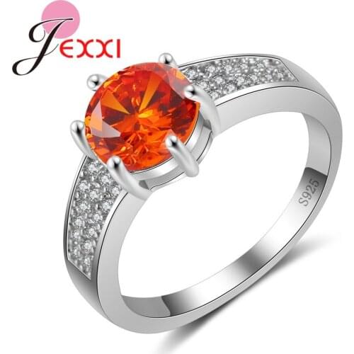 Luxury 925 Sterling Silver Rings For Women Lady Anniversary Bright Cubic Zirconia Female Wedding Accessory Free shipping