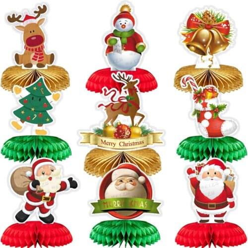 Christmas Party Decorations Christmas Honeycomb Balls Holiday Layout Honeycomb Desktop Ornaments