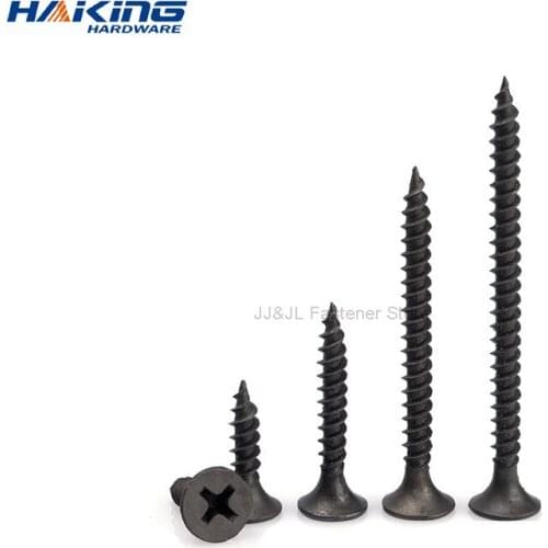20-50pcs Cross Flat Head Self Tapping Screw M3.5 Drywall Wood Screws Black Carbon Steel Phillips Screw
