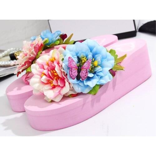 HAHAFLOWER Women Leisure Butterfly Flip-Flops Sandals Beach wedge House shoes woman Flip Flops zapatos de mujer