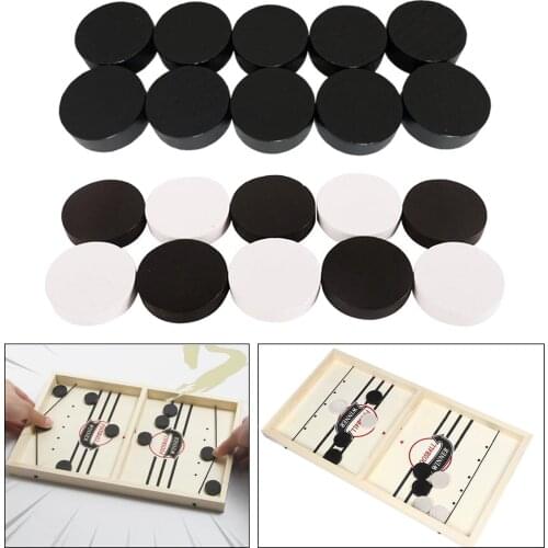 Puck Game Fast Sling Wooden Durable Hockey Board Game Pieces Parent-child