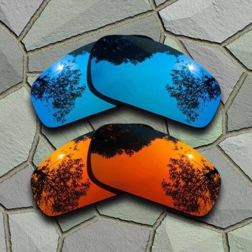 Sky Blue&Red Orange Sunglasses Polarized Replacement Lenses for Oakley Monster Pup