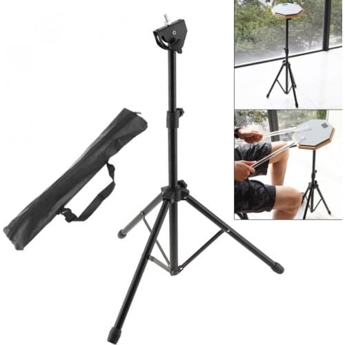 Three-legged Full Metal Aluminum Alloy Adjustment Foldable Floor Drum Stand Holder with Carry Bag for Jazz Snare Dumb Drum