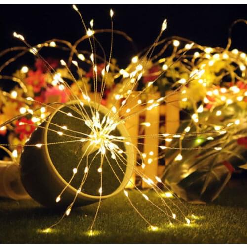 100/120/150/180 LEDs Outdoor LED Solar Fireworks Lights Waterproof String Fairy Light For Home Garden Street Christmas Decor