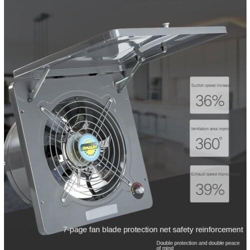 10inch High Speed Exhaust Fan Kitchen Inline Hanging Wall Window Ventilator Extractor Industrial Ventilation Metal Fan