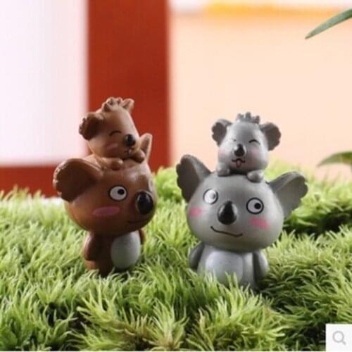 ZOCDOU 1 Piece Koala Kaura Mother and Son Zoo Model Small Statue Figurine Crafts Mini Ornament Miniatures House Office Decor