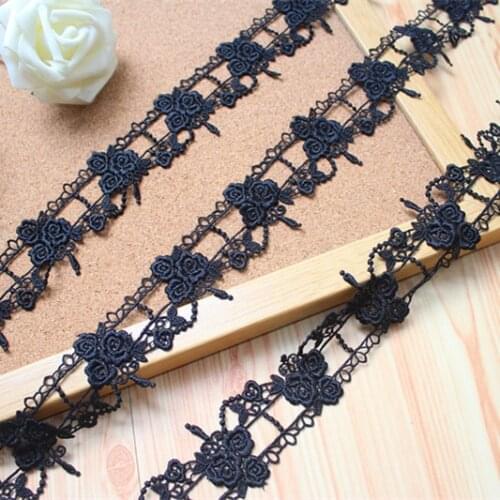 1.968inch 5cm wide-5yards/lot Diy Craft Black Water Soluble Lace Trim Venise Embroidered LaceTrim