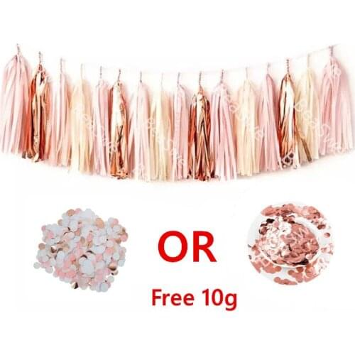 1 set Beige Rose Gold Pink Tassel Garland DIY Kit contains 15 tassels (3 bags) Wedding Baby bridal Shower Birthday Party Decor