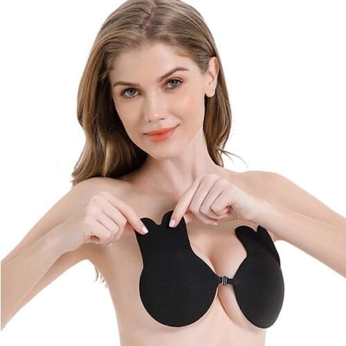 1 Pcs Women Push Up Bras For Self Adhesive Silicone Strapless Invisible Bra Reusable Sticky Breast Lift Up Tape Kawaii Rabbit