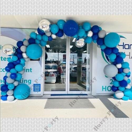 183Pcs Big 18Inch Blue Gray Balloon Arch Kit For Baby Shower Boy Birthday Supplies Lady Wedding Party Deoration Balloon Garland