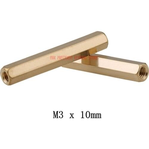2021 Promotion Real Screws For Laptops 50pcs/lot M3 X 10mm Female Thread Brass Standoff Spacer Spacing Screws Hex Threaded