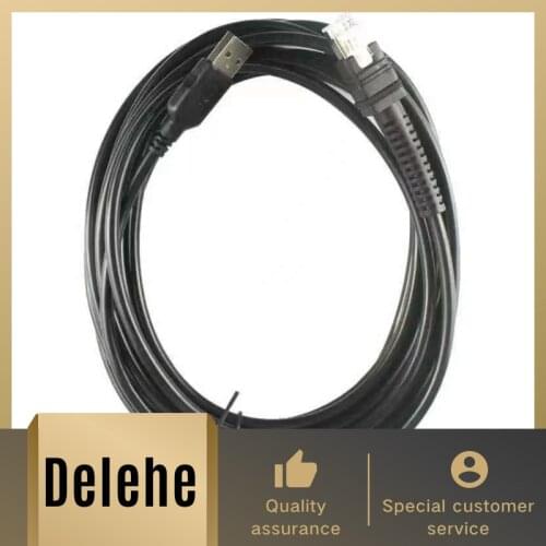 5 pcs New Scanner USB 5M Straight Data Cable For Zebra LI3608 LI3678 DS3608 DS3678 Barcode Scanners Cable，Free delivery