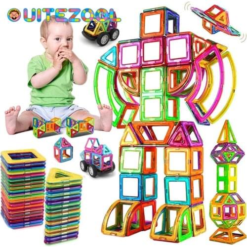 50-300Pcs Designer Magnetic Blocks Big Size DIY Magnet Toys Pulling Magnetic Building Blocks Assembled Toys For Children Gifts