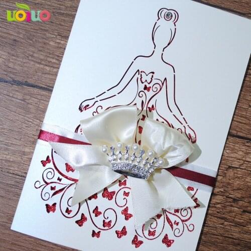 50sets Latest good quality bulk sale papercrafts lace birthday invitation card design