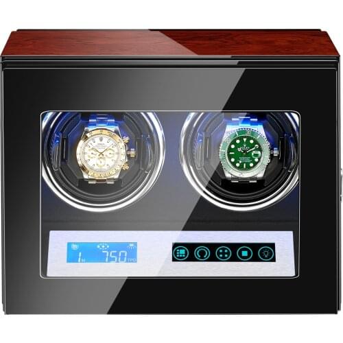 AAA Quality 5 Modes Rosewood Watch Winder with Quiet Japanese Mabuchi Motor 2+0 Storage Ultra-quiet Japanese motor with LED