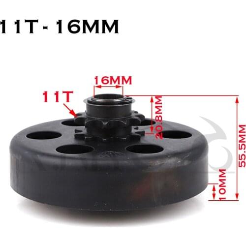 16MM 11T Centrifugal Automatic Clutch Suitable for GO Kart Mini Bike Fun 420 Chain 168 Engine Kart Key Built-in Parts