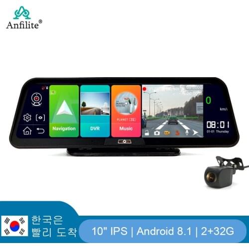 Anfilite 10" 4G ADAS Car Dashcam Android 8.1 WiFi DVR Camera FHD 1080P Dash Cam 2+32G GPS Navigator Parking Monitor