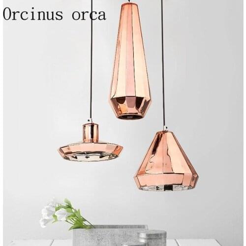 Postmodern simplicity originality bronze led glass chandeliers restaurants coffee bars personality chandelier free shipping