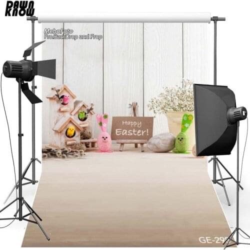 DAWNKNOW Happy Easter Egg Vinyl Photography Background Wood Wall Polyester Backdrop For Newborn photo studio Props 298