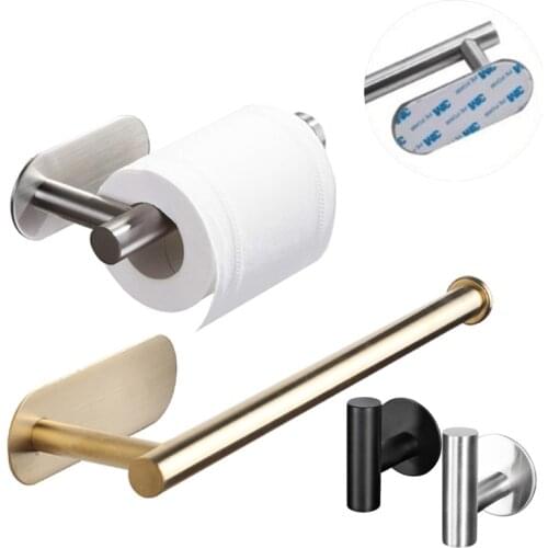 Stainless Steel Paper Towel Holder Toilet Punch-free Roll Paper Holder Kitchen Wall-mounted Toilet Paper Holder