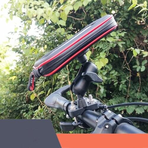 Motorcycle Bike Phone Holder Mobile Support Stand Handlebar Mount Bracket for Iphone X 8 Plus SE GPS Waterproof Phone Bag Cover