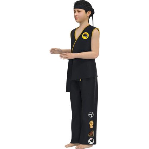 Karate Kid Cobra Kai Cosplay Costume Anime Kids Children Top Pants Outfits Halloween Carnival Suit