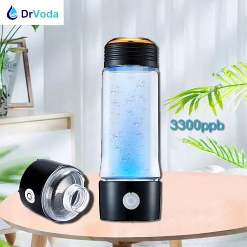 5/10 min SPE Hydrogen Rich Water Bottle Generator Machine Glass Cup DuPont SPE+PEM Dual Chamber H2 Maker lonizer Electrolysis