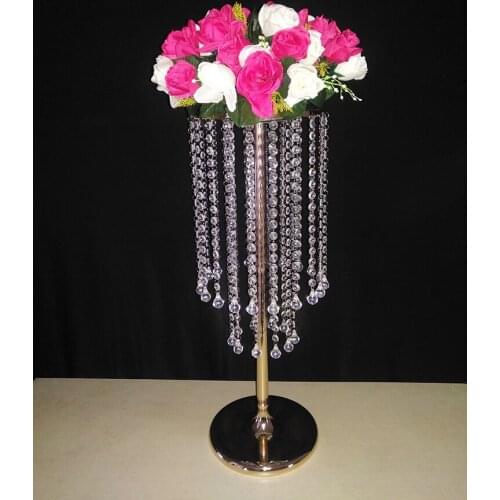 Sale by Bulk Sparkling Crystal Clear Garland Chandelier Metal Wedding Flower Ball Holder Birthday Party Table Top Centerpieces