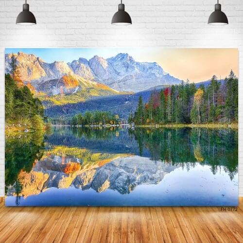 Blue Sky Beautiful Lake Green Trees Spring Natural Scenery Photography Backdrop Baby Portrait Photocall Photo Studio Backgrounds