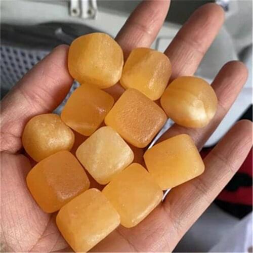 Crystal Yellow Topaz Cubes Crystal Healing Tumbled Stones Jewelry making DIY Art Crafts Christmas Gift