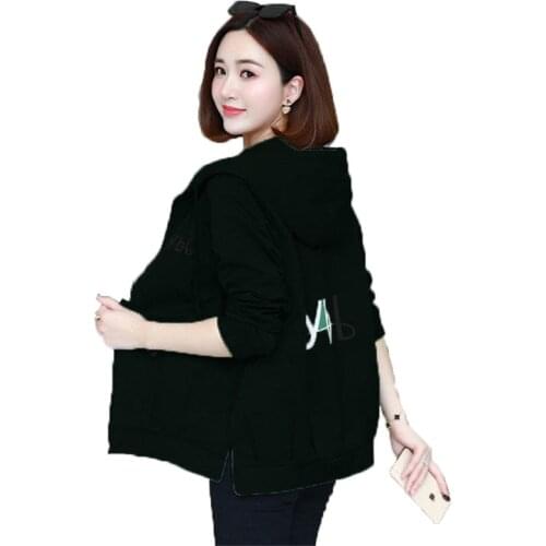 Jacket Women 2021 Spring Autumn Hooded Causal Windbreaker Famale Basic Jackets Coats Zipper Lightweight Jackets Black Khaki b30