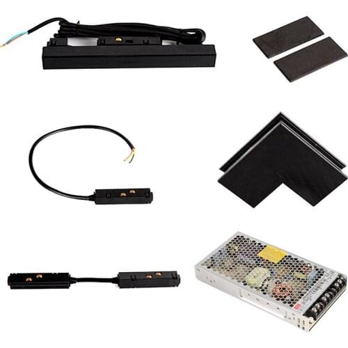 Magnetic Track Light Accessories Straight Line Wiring Corner Reinforced Fixing Clip Integrated Power Supply