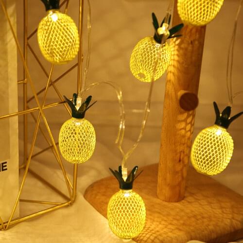 Metal pineapple light string led fruit light string Christmas terrace party decoration lantern