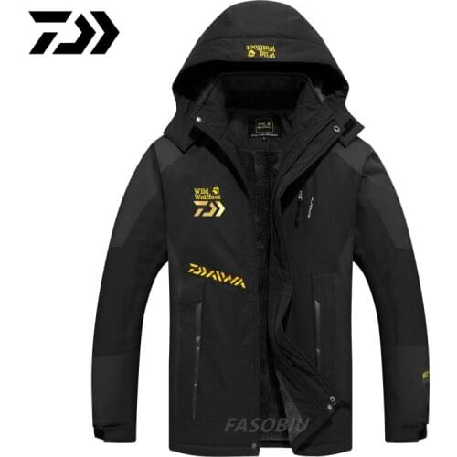 2021 Daiwa Outdoor Mens Outdoor Fishing Jacket Suit Windproof Cold Resistant Plush Thickening Mountaineering Fishing Jacket