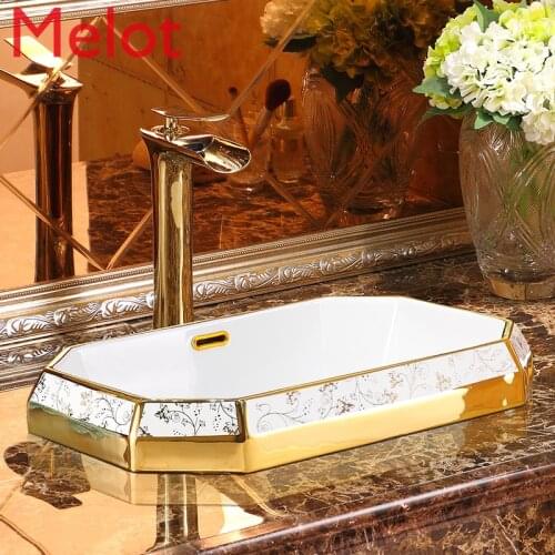 Taichung basin semi-embedded wash basin upper basin European-style art basin ceramic basin oval wash basin