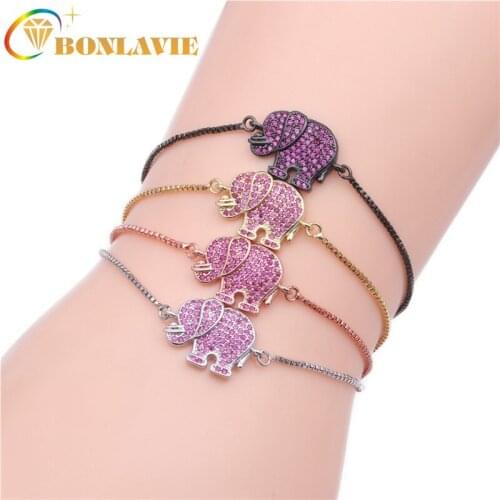 NUNCAD Elephant Micro-inlaid Zircon Adjustable Bracelet Women Jewelry Wholesale Good Quality
