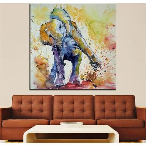 Hand Painted Oil Painting exciting elephant Wall painting Decor Wall Art Picture For Living Room painting No Frame