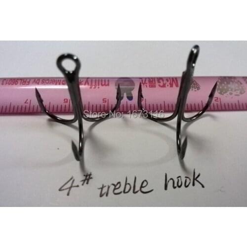 Fishing treble hooks 4# 8# 12#mix each 100pcsAltogether 300pcs High-carbon steel