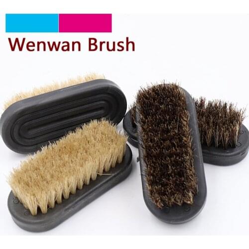 1pcs 38x87mm Wenwan Shoe Cleaning Boot Brush Pig Bristles Soft hard Brush with Wood handle Portable Home Cleaner Polishing Tools