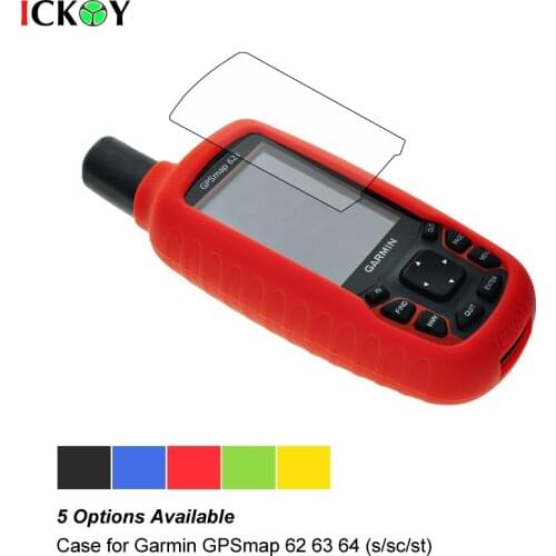 Silicon Case + Screen Protector Shield Film for Hiking Handheld GPS Garmin GPSMAP 62 63 64 62s 62sc 62st 62stc 64st 63sc 63st