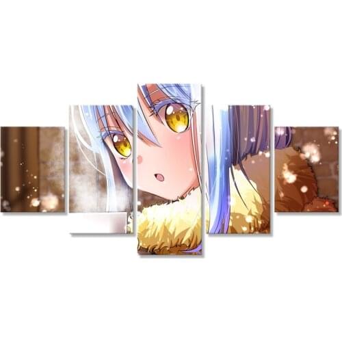 Rimuru Tempest Modern Canvas Printed Pictures Wall Art 5 Panel Paintings Anime Poster Living Room Home Decoration