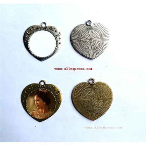 Sublimation blank heart shape pendant charm hot tranfer printing diy consumable 30pieces/lot printing size 25mm