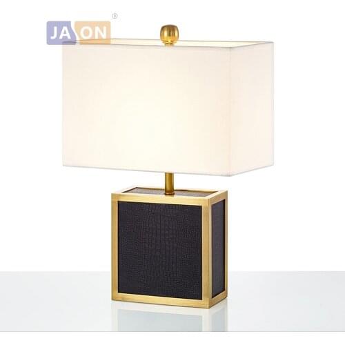 Led e27 Postmodern Copper Leather Fabric Gold Black LED Lamp.LED Light. Table Lamp. Desk Lamp.LED Dest Lamp For Bedroom Foyer