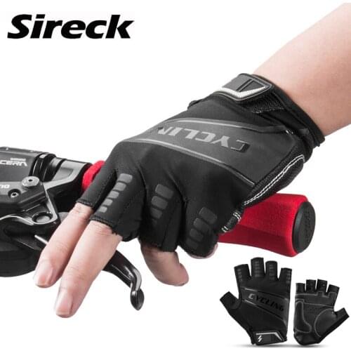 Sireck Cycling Gloves Men Hlaf Finger Gloves for Gym Motorcycle MTB Road Bike Long Finger Cicling Glvoes Bicycle Accessories